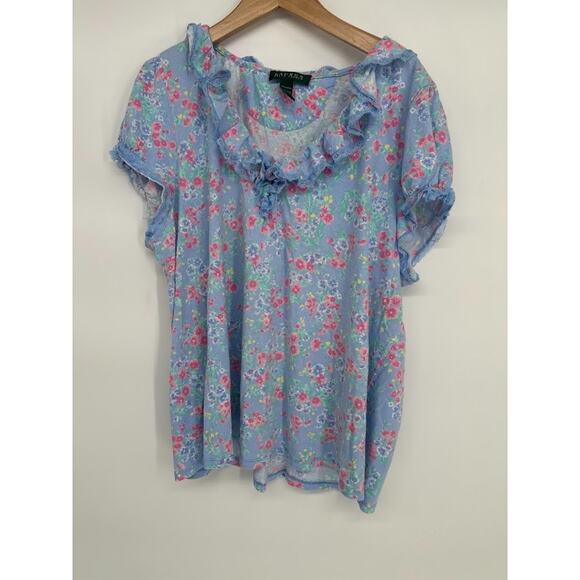 Lauren Ralph Lauren Size XL Floral Classic Knit Cropped PJ Pajama Set Pants Top - Picture 2 of 13